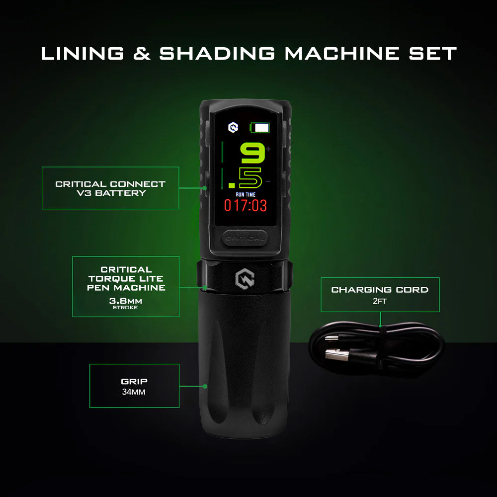 Critical Torque Lite Lining & Shading Tattoo Machine (3.8 stroke)