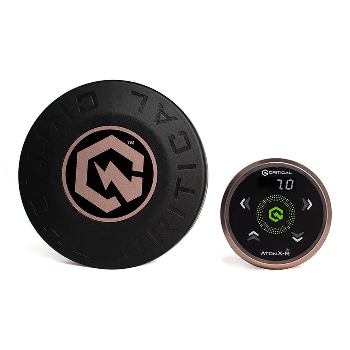 AtomX-R Power Supply Rose Gold with Black Overlay and Rose Gold CXP19 Wireless Foot Switch Bundle