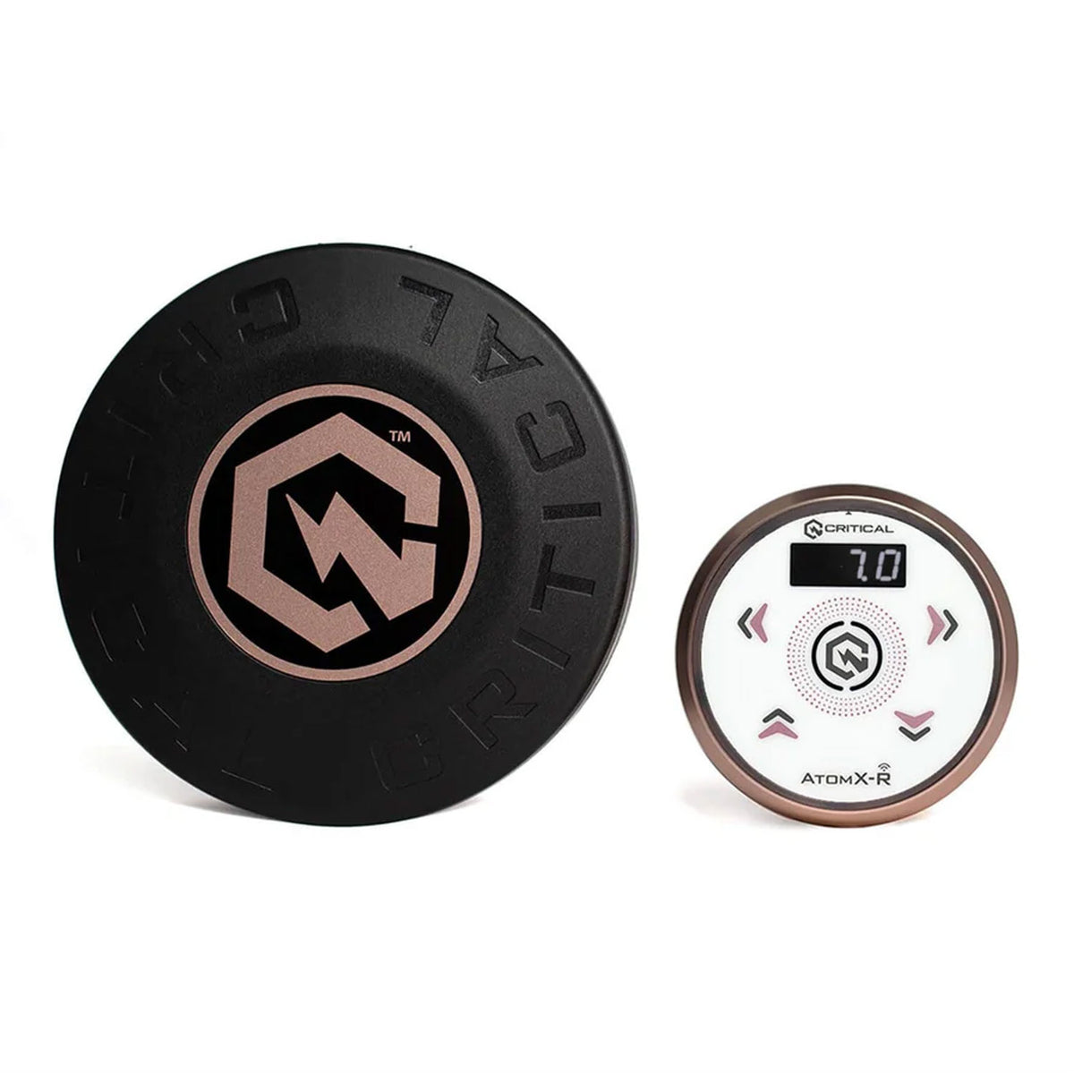 AtomX-R Power Supply Rose Gold with White Overlay and Rose Gold CXP19 Wireless Foot Switch Bundle
